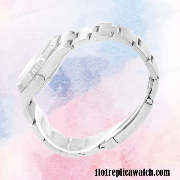 1:1 replica Rolex Air-king 114210BLSO Rolex Calibre 2813 Men’s Hands and Markers Silver-tone - Image 4
