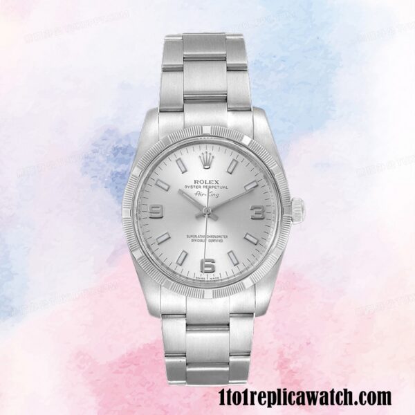 1:1 replica Rolex Air-king Men’s Rolex Calibre 2813 114210SSO Silver Dial 15mm - Image 2
