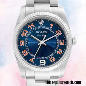 1:1 replica Rolex Air-king Men’s 114234BLAO Rolex Calibre 2813  Silver-tone