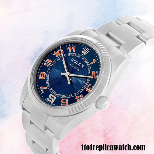 1:1 replica Rolex Air-king Men’s 114234BLAO Rolex Calibre 2813  Silver-tone - Image 3