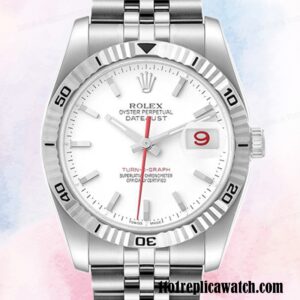 1:1 replica Rolex Datejust Turn-o-graph 116264 Men’s Rolex Calibre 2813 White Dial Hands