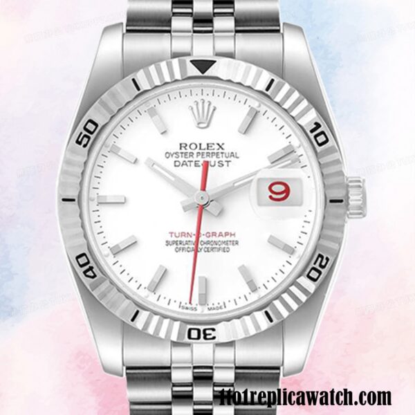 1:1 replica Rolex Datejust Turn-o-graph 116264 Men’s Rolex Calibre 2813 White Dial Hands
