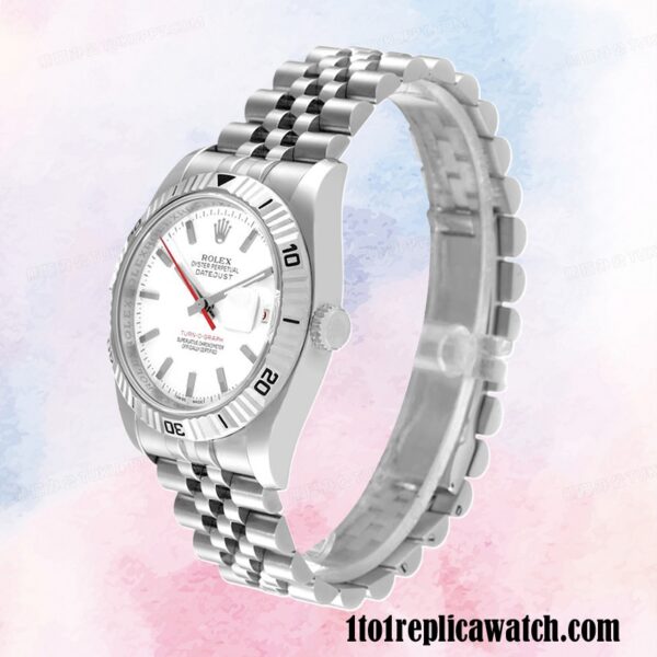 1:1 replica Rolex Datejust Turn-o-graph 116264 Men’s Rolex Calibre 2813 White Dial Hands - Image 3