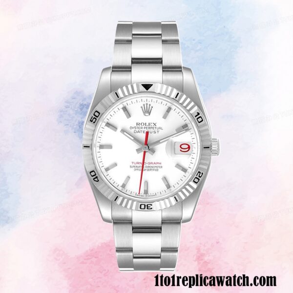 1:1 replica Rolex Datejust Turn-o-graph 116264 Men’s Rolex Calibre 2813 White Dial Hands - Image 5