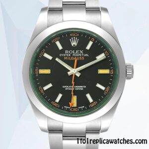 1:1 Replica Rolex Milgauss Men’s Rolex Calibre 2813 m116400gv-0001 12mm Hands and Markers