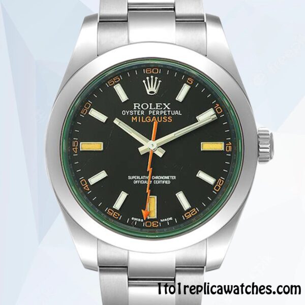 1:1 Replica Rolex Milgauss Men’s Rolex Calibre 2813 m116400gv-0001 12mm Hands and Markers