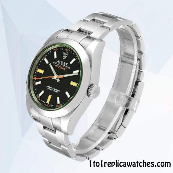 1:1 Replica Rolex Milgauss Men’s Rolex Calibre 2813 m116400gv-0001 12mm Hands and Markers - Image 3