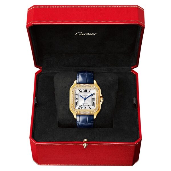 Santos de Cartier Medium Diamond Set Automatic 18ct Yellow Gold Watch - Image 2