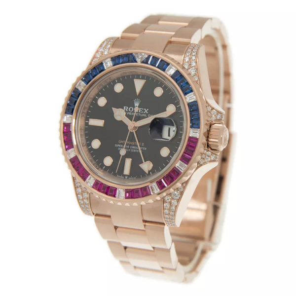 Rolex GMT Master II 126755SARU 40mm 18kt Steel Automatic Diamond Black Dial - Image 4