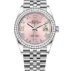 Rolex Datejust Pink Roman Numeral Dial Diamond Bezel 36mm 126284RBR