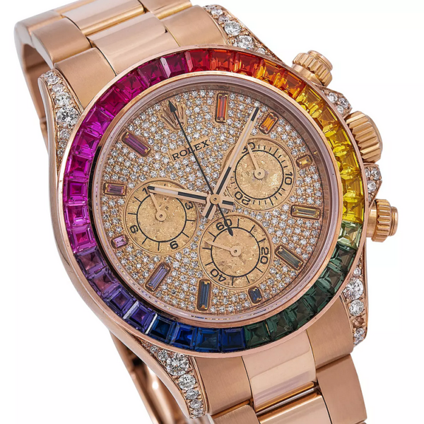Men’s Diamond Watch Rolex Day-Date Gold 40 mm Rose Gold Tone Dial - Image 5