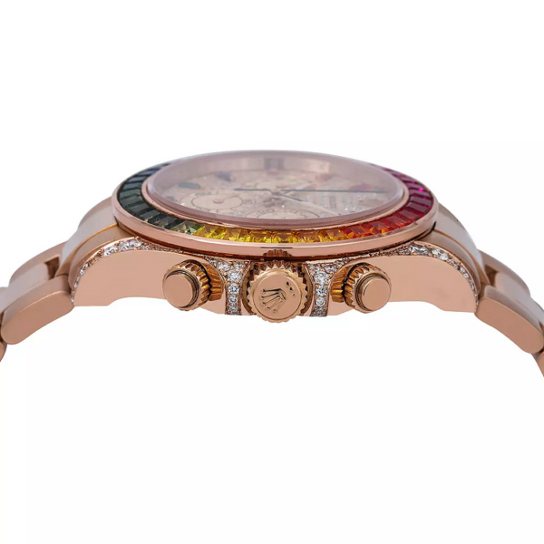 Men’s Diamond Watch Rolex Day-Date Gold 40 mm Rose Gold Tone Dial - Image 4