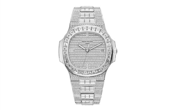 Patek Philippe Nautilus Date, Sweep Seconds Watch, 18k White Gold and 1,343 diamonds: ~18.73 ct., 40mm, Ref# 5719/10G-010 - Image 2
