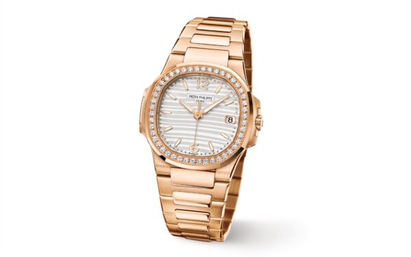 Patek Philippe Nautilus Quartz Diamond Ladies Watch, 18k Rose Gold, 32mm, Ref# 7010/1R-011 - Image 5