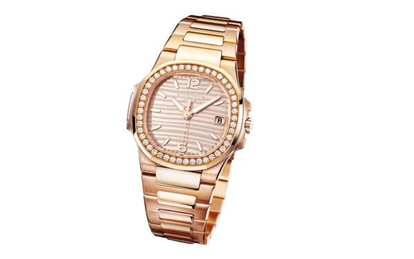 Patek Philippe Nautilus Quartz Diamond Ladies Watch, 18k Rose Gold, 32mm, Ref# 7010/1R-012 - Image 6