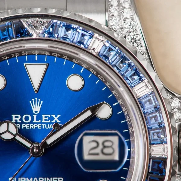 Rolex Submariner Date 116659 SABR 18K White Gold Diamonds Sapphires UNWORN - Image 5