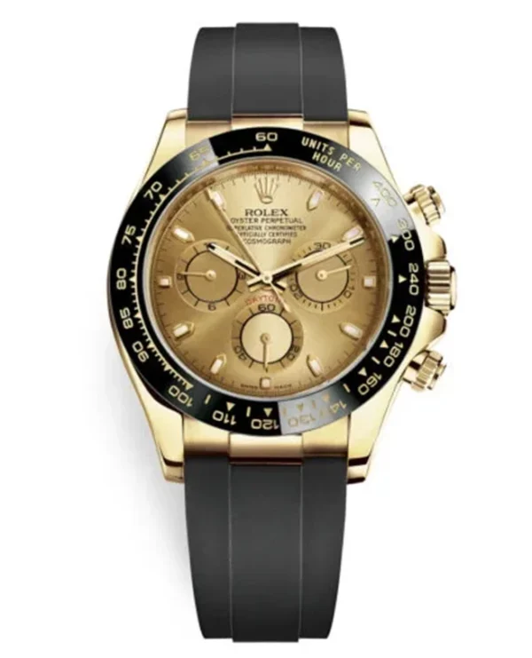 Rolex Cosmograph Daytona 116518LN Champagne Dial Oysterflex Yellow Gold Mens Watch - Image 2