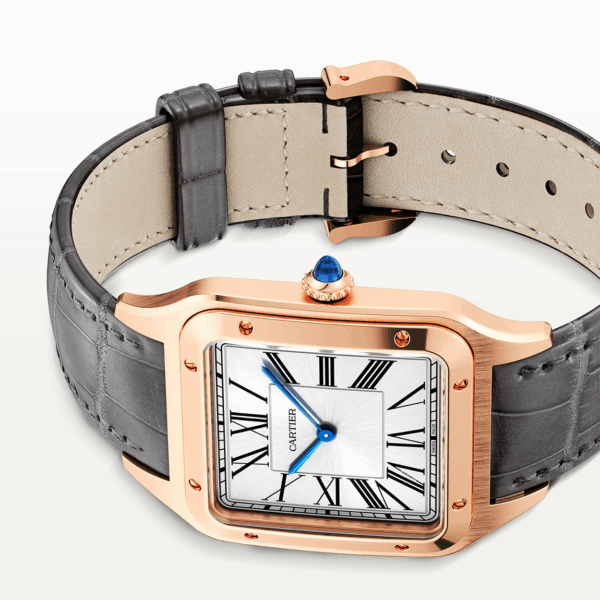 Santos-Dumont Extra Large 18ct Rose Gold Strap Watch - Image 2