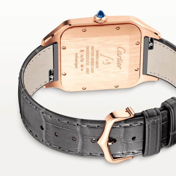 Santos-Dumont Extra Large 18ct Rose Gold Strap Watch - Image 3