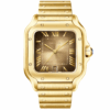 Santos de Cartier Large Brown Dial 18ct Yellow Gold Automatic Watch