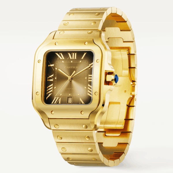 Santos de Cartier Large Brown Dial 18ct Yellow Gold Automatic Watch - Image 2