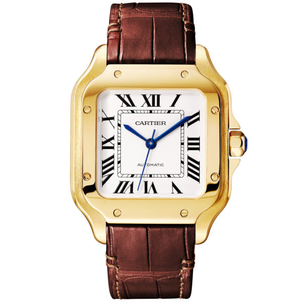 Santos de Cartier Medium Automatic 18ct Yellow Gold Bracelet Watch - Image 3