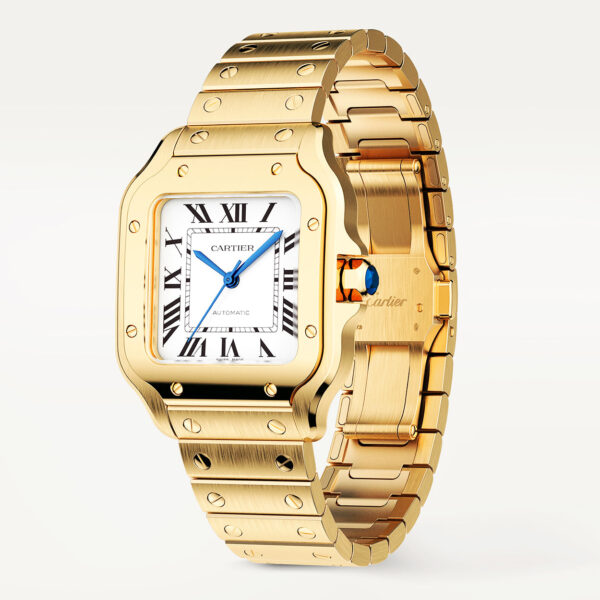 Santos de Cartier Medium Automatic 18ct Yellow Gold Bracelet Watch - Image 2