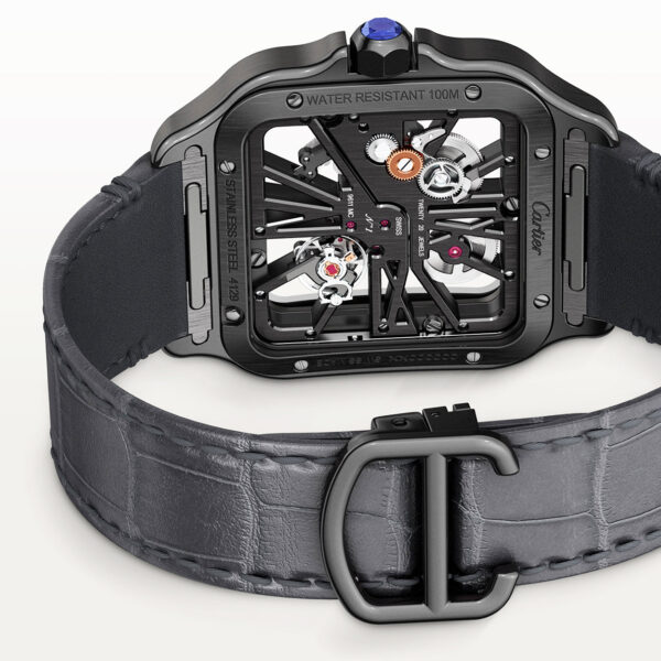 Santos de Cartier Large Skeleton Black ADLC Men’s Watch - Image 3