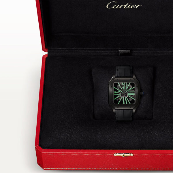 Santos de Cartier Large Skeleton Black ADLC Men’s Watch - Image 4