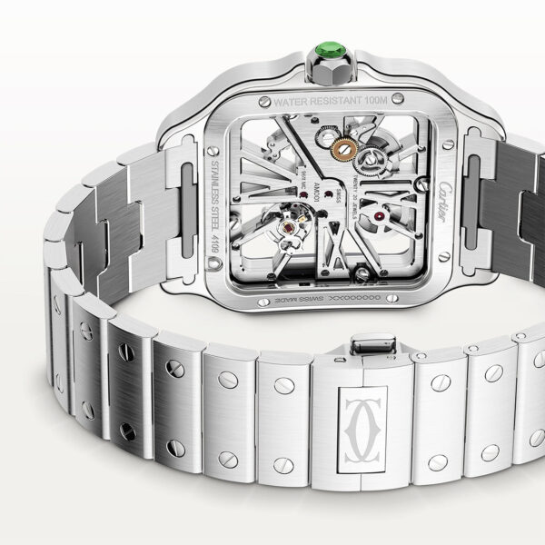 Santos de Cartier Large Skeleton/Green Dial Men’s Watch - Image 3