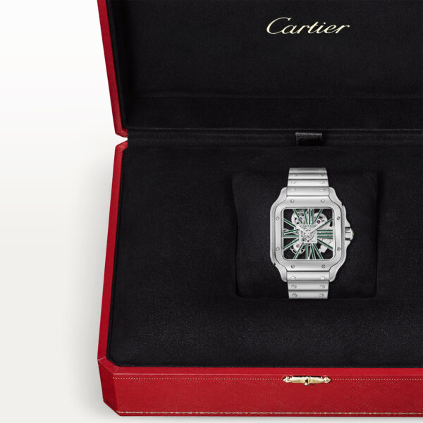 Santos de Cartier Large Skeleton/Green Dial Men’s Watch - Image 5