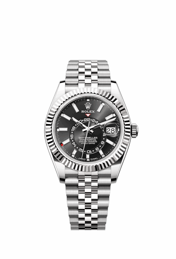 Rolex Sky-Dweller, 42mm, Oystersteel and 18k White Gold, Black, Jubilee, Ref# 336934-0008