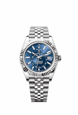 Rolex Sky-Dweller, 42mm, Oystersteel and 18k White Gold, Blue, Jubilee, Ref# 336934-0006