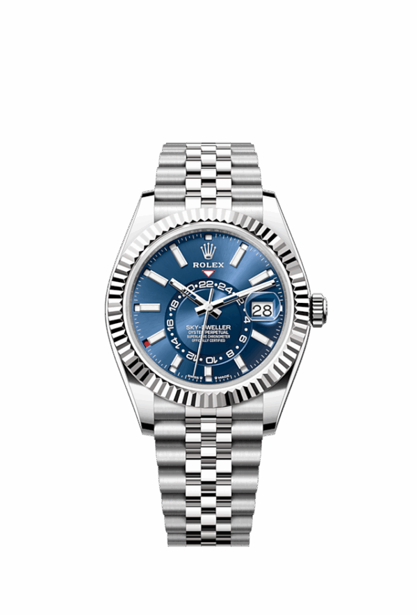 Rolex Sky-Dweller, 42mm, Oystersteel and 18k White Gold, Blue, Jubilee, Ref# 336934-0006