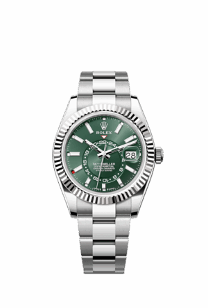 Rolex Sky-Dweller, 42mm, Oystersteel and 18k White Gold, Green, Oyster, Ref# 336934-0001