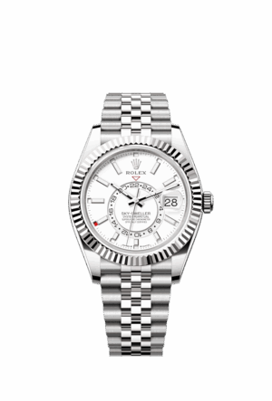 Rolex Sky-Dweller, 42mm, Oystersteel and 18k White Gold, White, Jubilee, Ref# 336934-0004