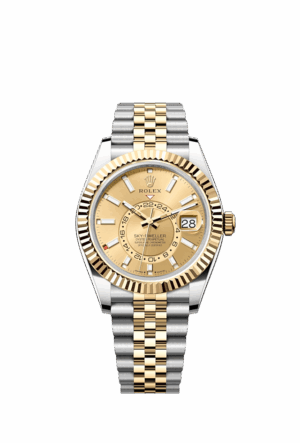Rolex Sky-Dweller, 42mm, Oystersteel and 18k Yellow Gold, Champagne, Jubilee,Ref# 336933-0002