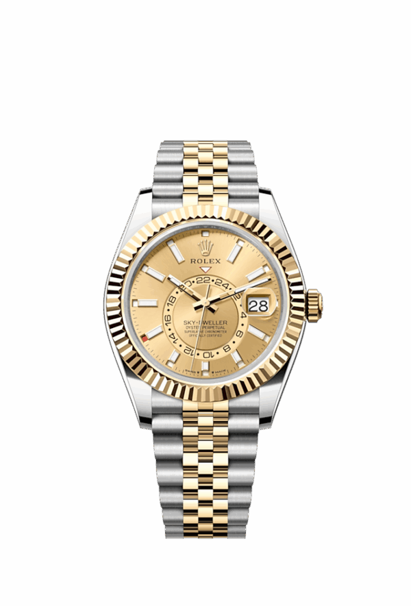 Rolex Sky-Dweller, 42mm, Oystersteel and 18k Yellow Gold, Champagne, Jubilee,Ref# 336933-0002
