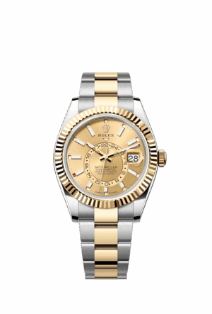 Rolex Sky-Dweller, 42mm, Oystersteel and 18k Yellow Gold, Champagne, Oyster, Ref# 336933-0001