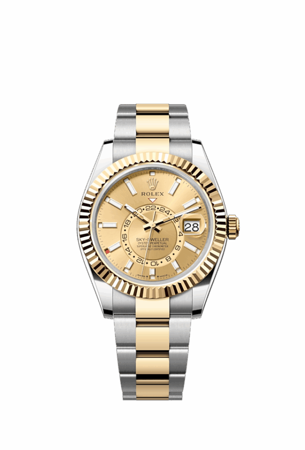 Rolex Sky-Dweller, 42mm, Oystersteel and 18k Yellow Gold, Champagne, Oyster, Ref# 336933-0001