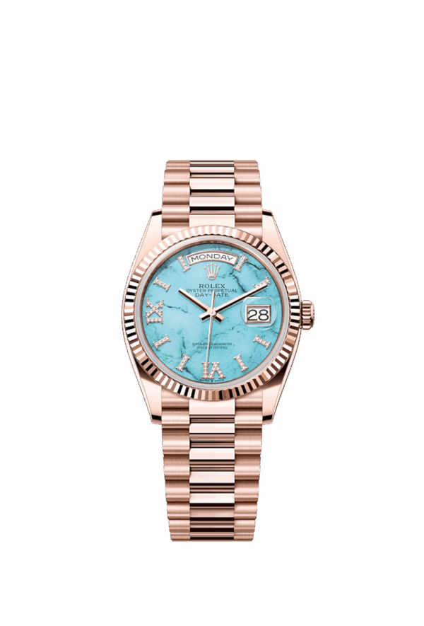 Rolex Day-Date 36, 18k Everose Gold with Diamond-set, 36mm, Ref# 128235-0064