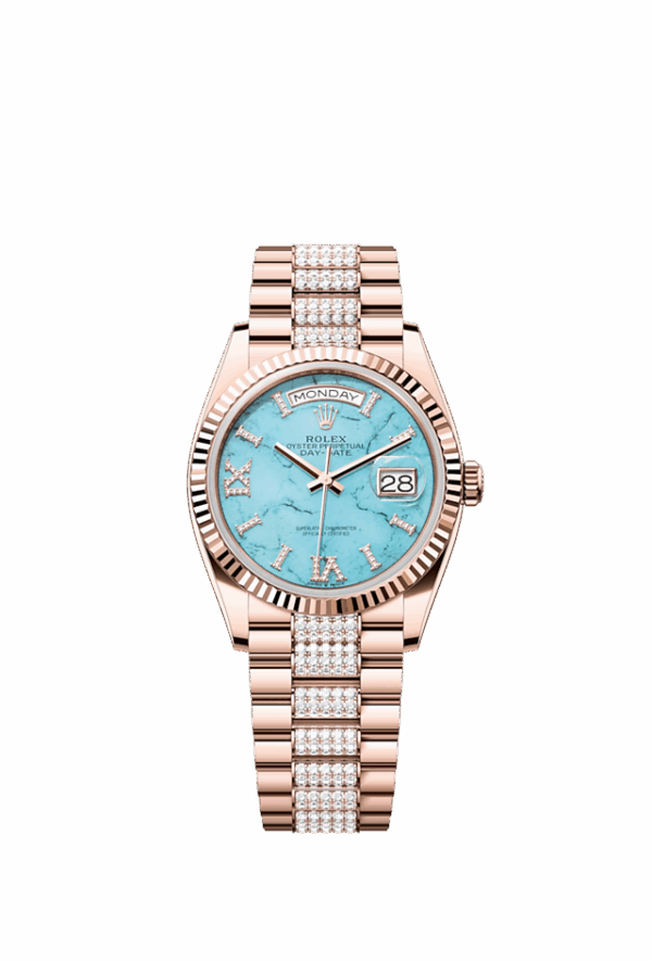 Rolex Day-Date 36, 18k Everose Gold with Diamond-set, 36mm, Ref# 128235-0065