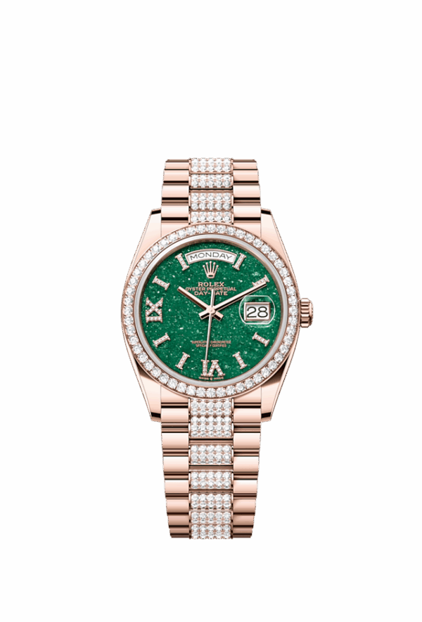 Rolex Day-Date 36, 18k Everose Gold with Diamond-set, 36mm, Ref# 128345rbr-0069