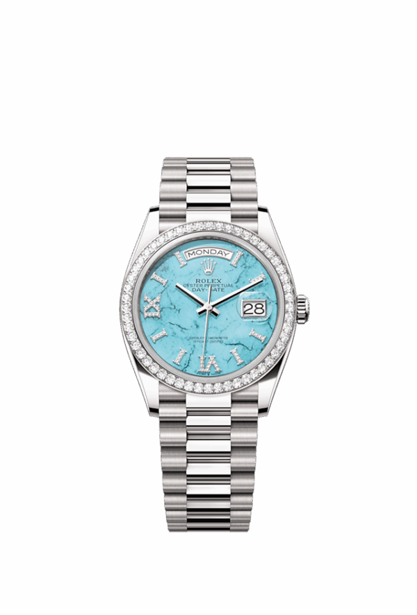 Rolex Day-Date 36, 18k White Gold with Diamond-set , 36mm, Ref# 128349rbr-0031