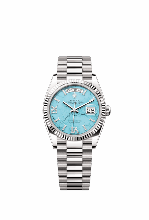 Rolex Day-Date 36, 18k White Gold with Diamond-set, 36mm, Ref# 128239-0044