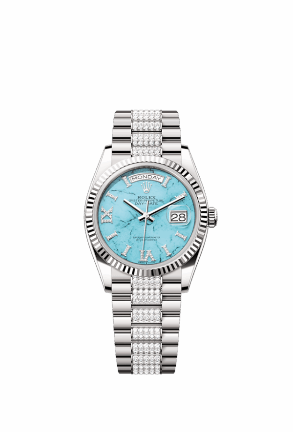 Rolex Day-Date 36, 18k White Gold with Diamond-set, 36mm, Ref# 128239-0045