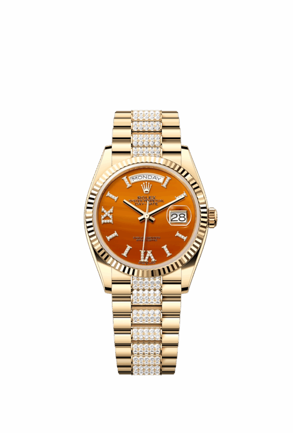 Rolex Day-Date 36, 18k Yellow Gold with Diamond-set, 36mm, Ref# 128238-0089
