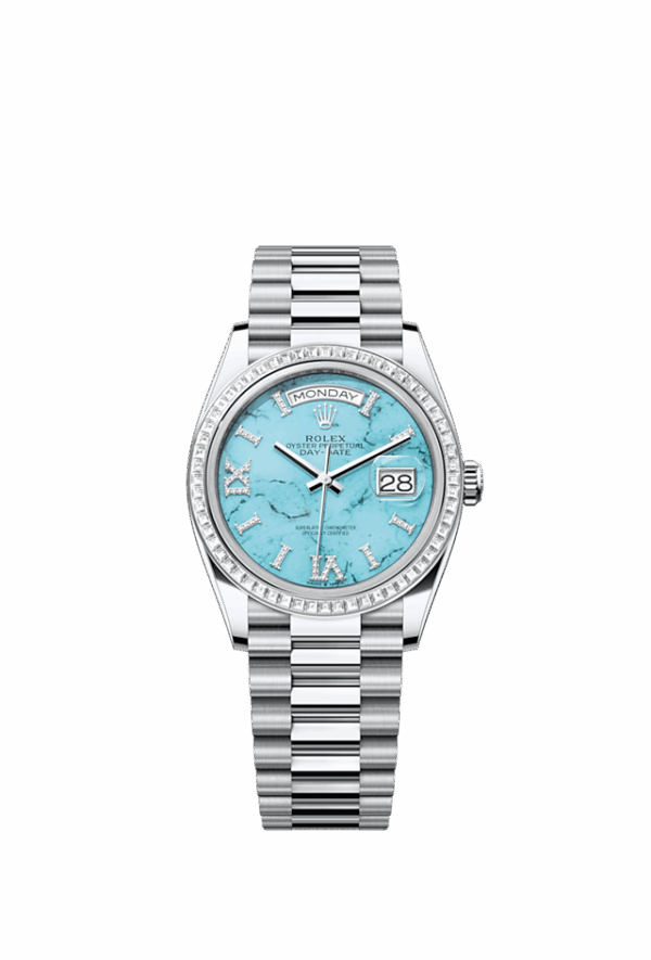 Rolex Day-Date 36, Platinum with Diamond-set, 36mm, Ref# 128396tbr-0016