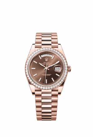Rolex Day-Date 40, 18k Everose Gold with Diamond-set, 40mm, Ref# 228345rbr-0024