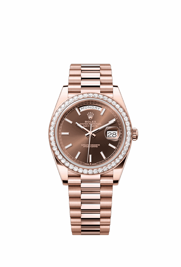 Rolex Day-Date 40, 18k Everose Gold with Diamond-set, 40mm, Ref# 228345rbr-0024